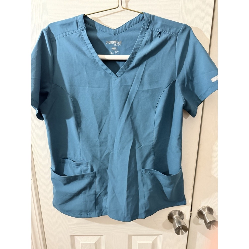 Momentum‎ By Maevn Scrub Top Size Medium Bluegreen